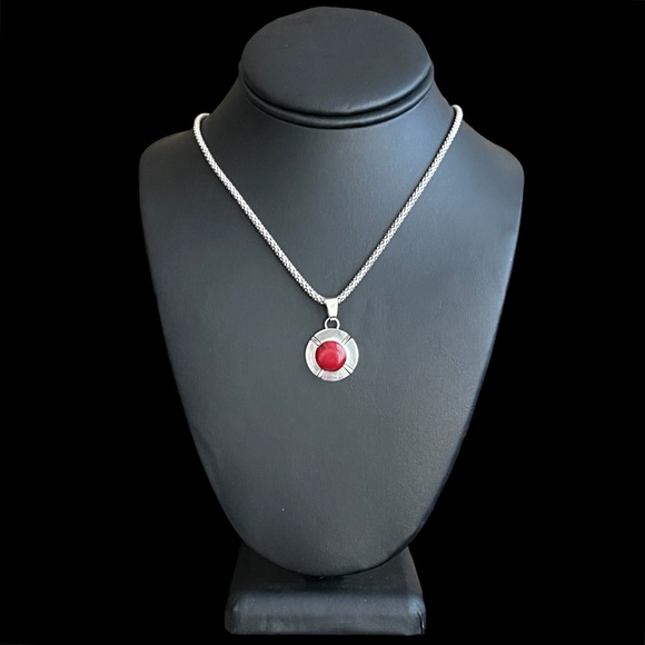 🔴SOLD🔴 Vintage Taxco Mexico sterling silver red jasper pendant - Picture 3 of 10